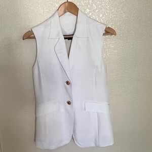 Theory White Sleeveless Vest